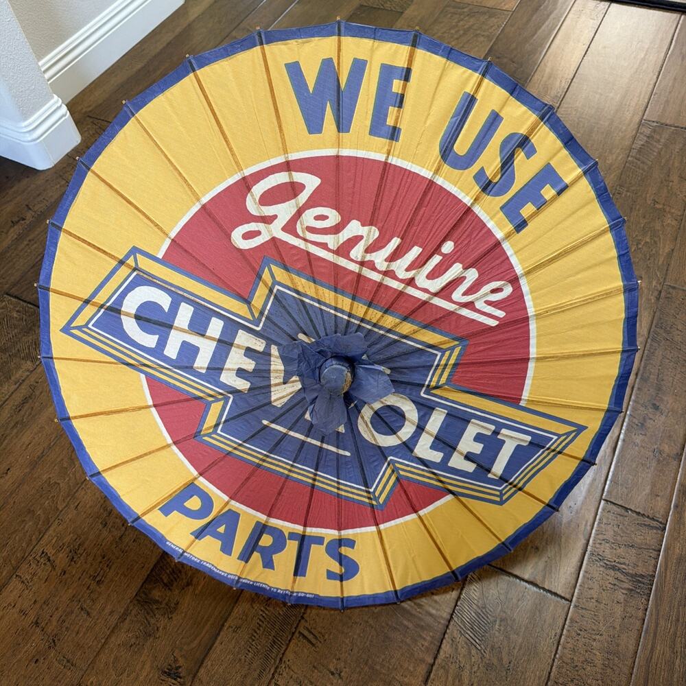 Retro-A-Go-Go Chevrolet Paper Parasol Umbrella Discontinued GM Pinup Car Show